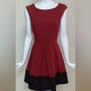 Red knee length dress